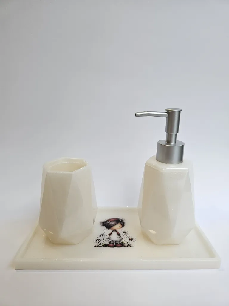 Set de baño completo de resina epoxi hecho a mano
