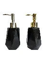 Dispensadores de jabon color negro plata y dorado .webp