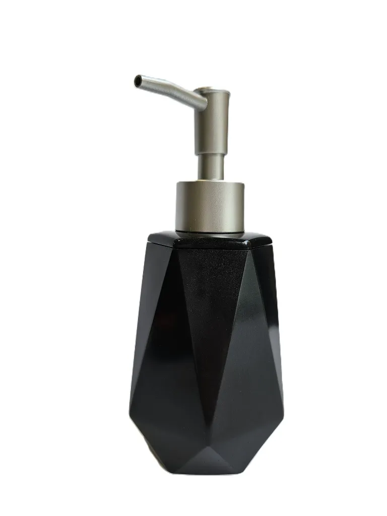 Dispensador de jabon color negro plata mate .webp