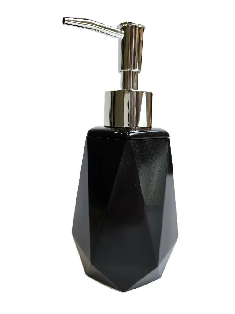 Dispensador de jabon color negro plata brillo.webp