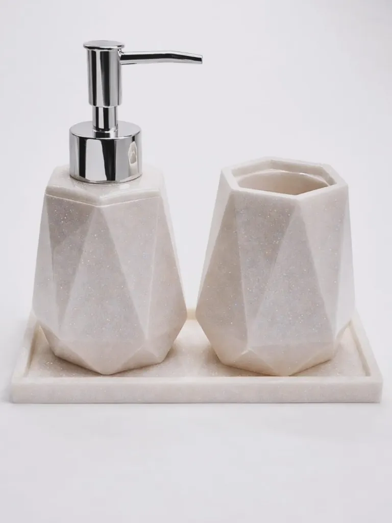 Set de Baño "Silver Edición" (Crema Perlado)